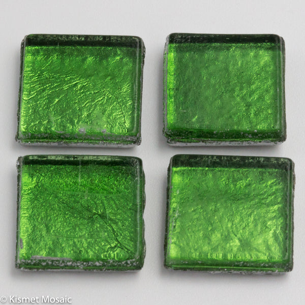 FL9 - Green, 15mmFoil tile - Kismet Mosaic - mosaic supplies
