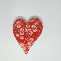 Handmade Ceramic Heart--Red Designs
