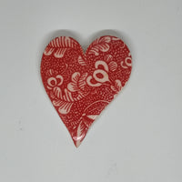 Handmade Ceramic Heart--Red Designs