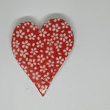 Handmade Ceramic Heart--Red Designs