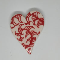 Handmade Ceramic Heart--Red Designs