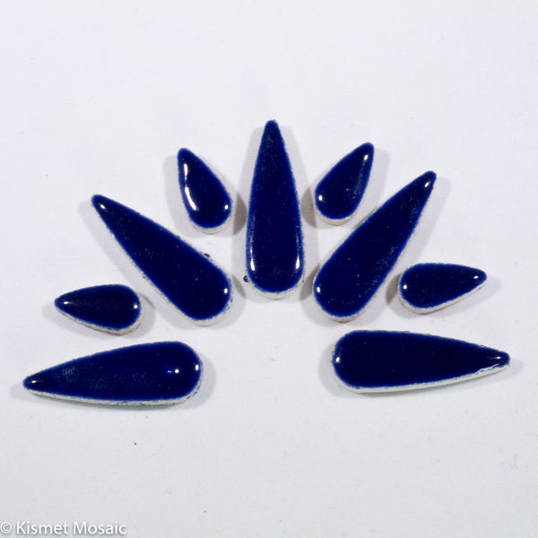 ct-Indigo Teardrops, CeramicTeardrops tile - Kismet Mosaic - mosaic supplies