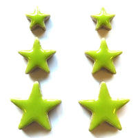 cha-Ceramic Charms-Lime Green Stars