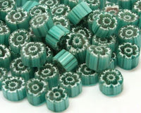 M03 - Teal Flowers (4-8mm)
