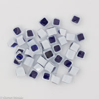 M18 - Blue/White Square (7-8mm), Millefiori tile - Kismet Mosaic - mosaic supplies