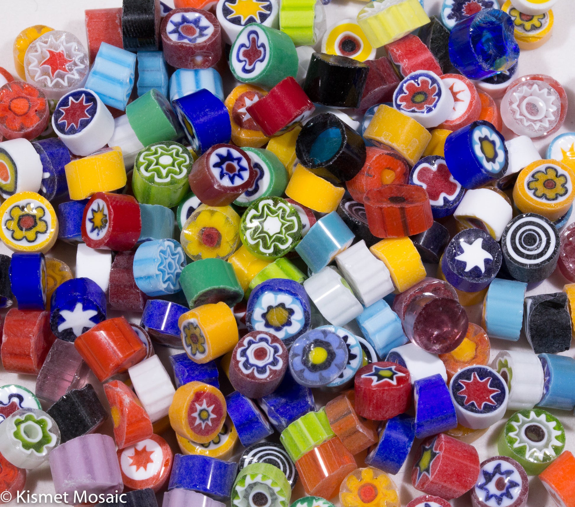 M16 - Millefiori Mix (7-8mm), Millefiori tile - Kismet Mosaic - mosaic supplies