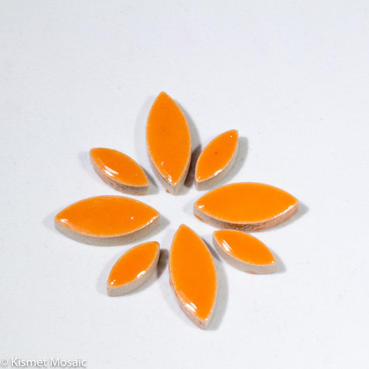 cp-Orange Ellipse/Petal, CeramicPetals tile - Kismet Mosaic - mosaic supplies