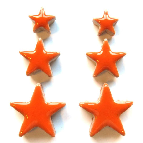cha-Ceramic Charms-Orange Stars