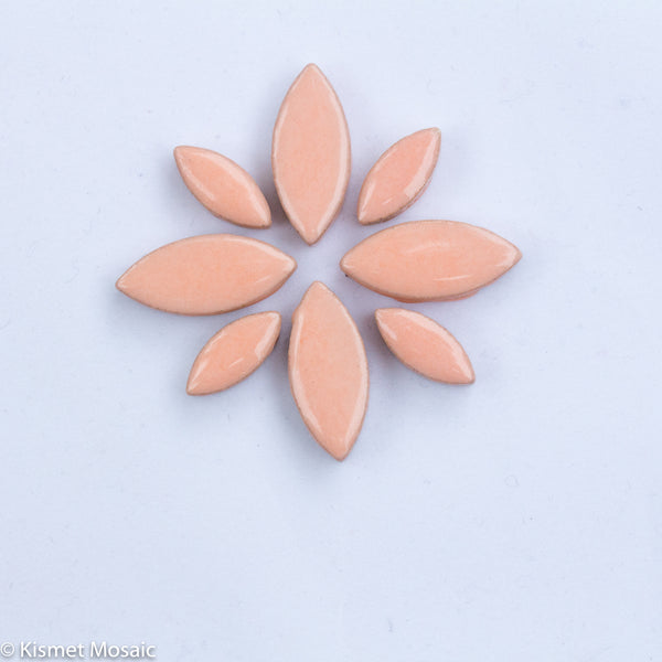 cp-Peach Ellipse/Petal, CeramicPetals tile - Kismet Mosaic - mosaic supplies