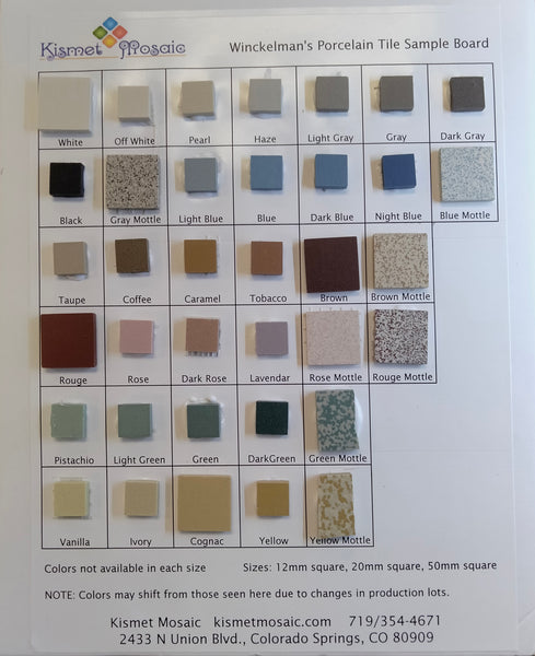 Winckelman's Porcelain Tile sample board