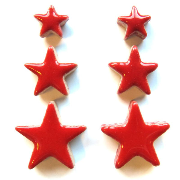 cha-Ceramic Charms-Red Stars