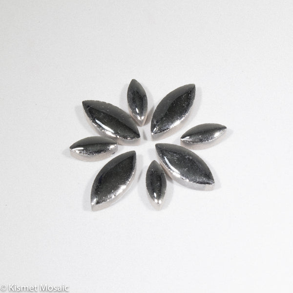 cp-Silver Ellipse/Petal, CeramicPetals tile - Kismet Mosaic - mosaic supplies