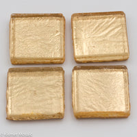FL2 - Soft Gold, 15mmFoil tile - Kismet Mosaic - mosaic supplies