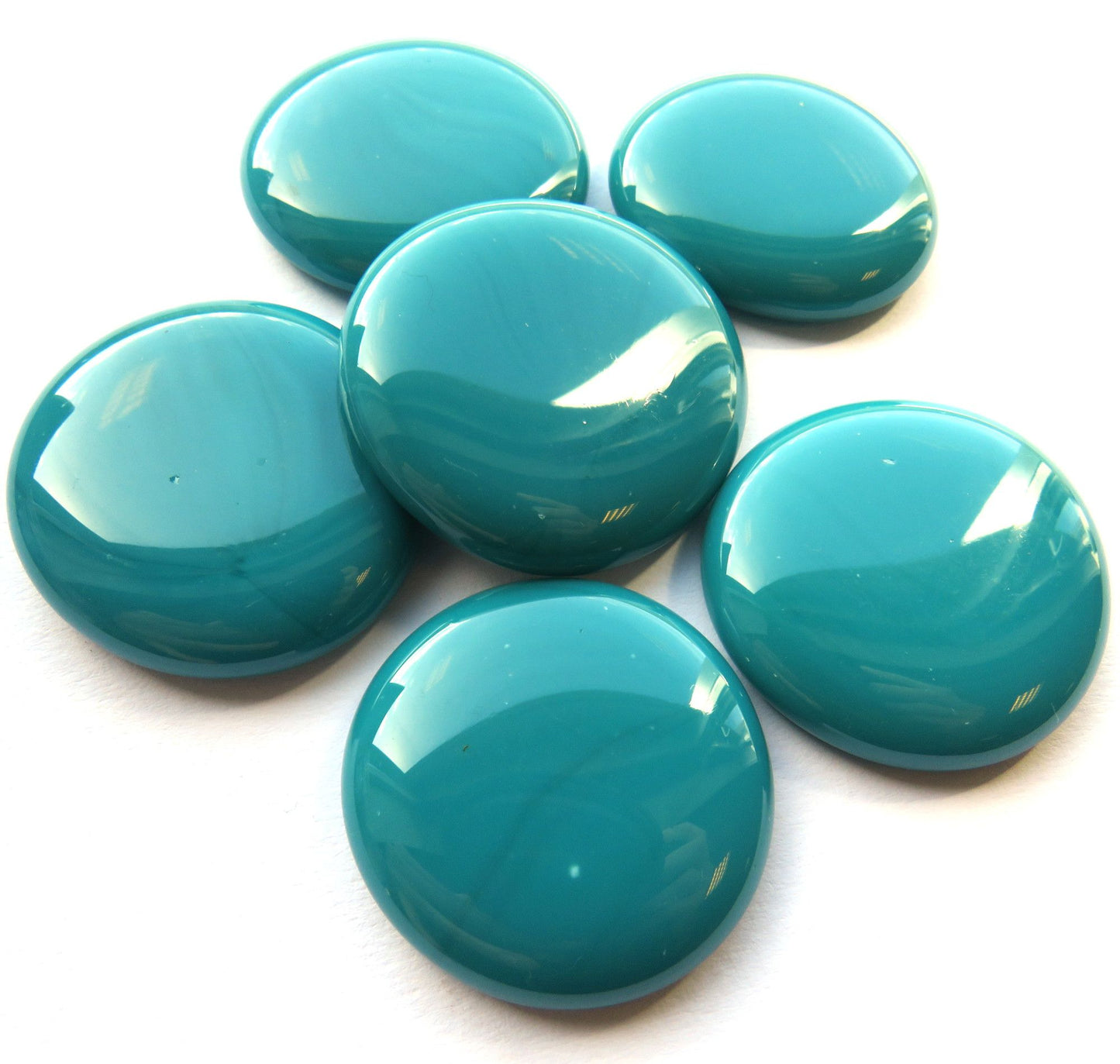 extra large gem teal, flat backed marble