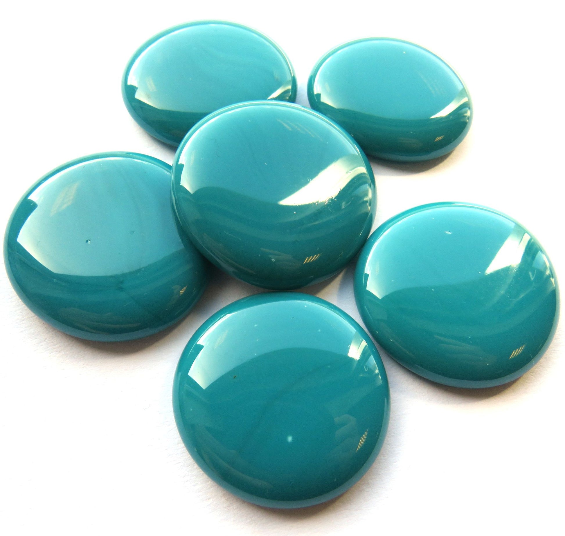 extra large gem teal, flat backed marble
