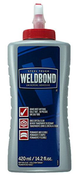  Weldbond Multi-Surface Glue, Bonds Most Anything! Non-Toxic Glue,  Use as Wood Glue or on Glass Crafts Ceramic Tile Mosaic Stone Fabric Carpet  Metal & More. Dries Crystal Clear 14.2 oz /