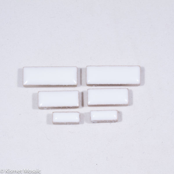 c-White Rectangles, CeramicRectangles tile - Kismet Mosaic - mosaic supplies