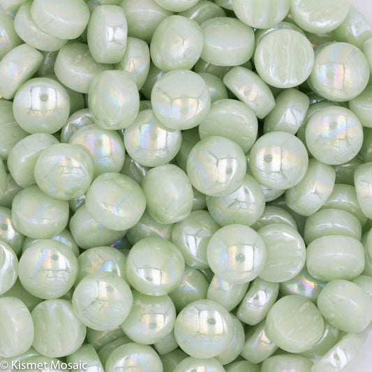 301-i Pastel Green, BelliButtonIrid tile - Kismet Mosaic - mosaic supplies