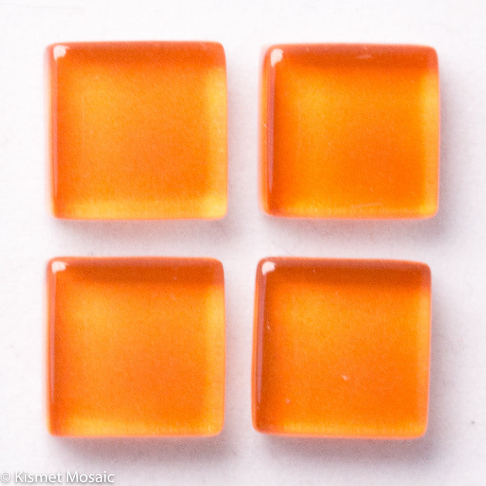 k118 - Orange, Krystal 10mm tile - Kismet Mosaic - mosaic supplies