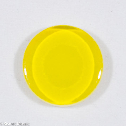 k413 - Yellow, Krystal 15mm Round tile - Kismet Mosaic - mosaic supplies