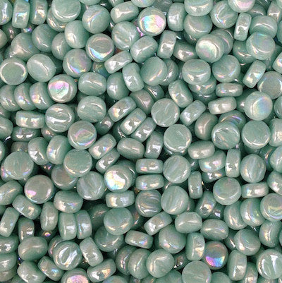 413-i Light Teal Mini Rounds, MiniRoundIrid tile - Kismet Mosaic - mosaic supplies