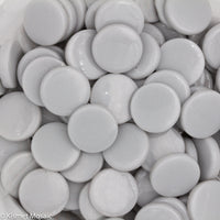 243-g - Light Gray - Gloss, PennyRoundGloss tile - Kismet Mosaic - mosaic supplies