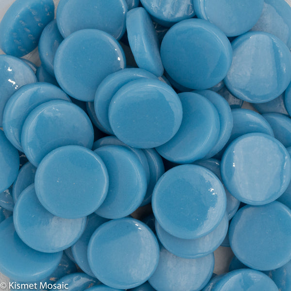 265-g - Surf Blue - Gloss Penny Rounds, PennyRoundGloss tile - Kismet Mosaic - mosaic supplies