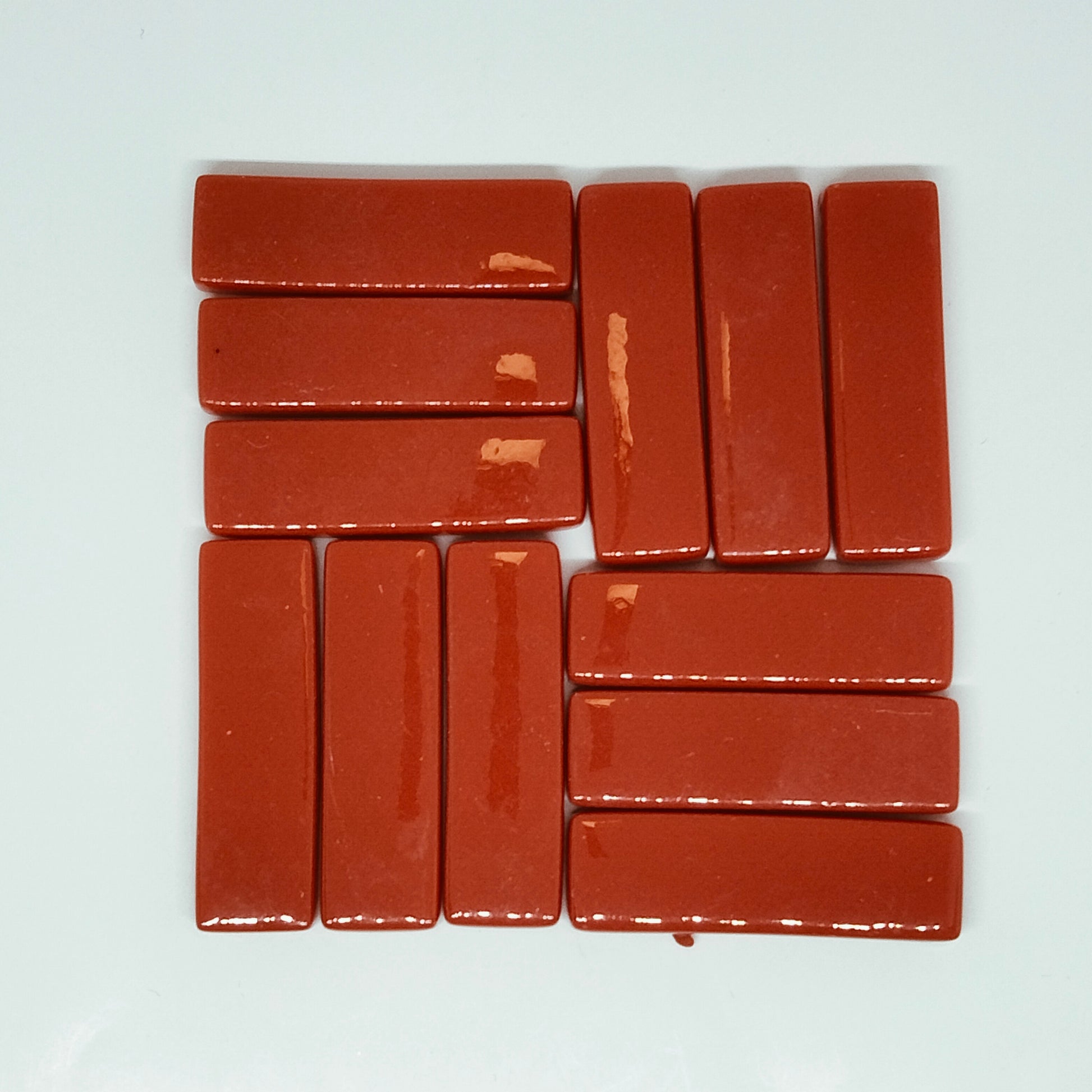 5107-g - Chili Red Rectangles - Glossy, KismetRectangle tile - Kismet Mosaic - mosaic supplies