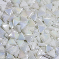 740-i - Zinc White Triangle, TriangleIrid tile - Kismet Mosaic - mosaic supplies